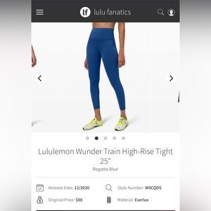 Lululemon Wunder Train High Rise Legging 25’